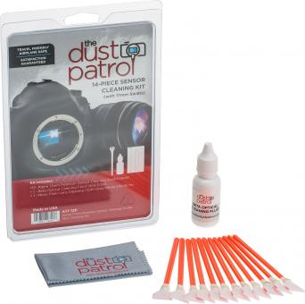 The Dust Patrol Sensor Cleaning Kit w. 12x Alpha Swabs APS-C + Beta Fluid + Micro Fiber Cloth 
