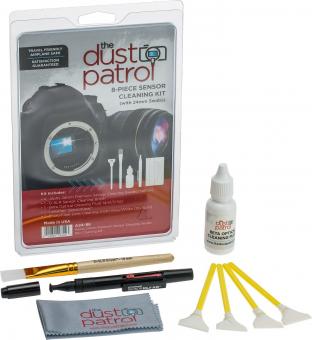 The Dust Patrol Kit mit 4x Alpha Swabs + Beta Fluid + Mikrofasertuch + LensPen SK-1 + D-SLR Sensorpinsel 